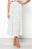 White Dots Floral Print Pleated Midi Skirt Women Elastic High Waist Side Pockets Skirts Summer 2021 Elegant Female Bottom-1