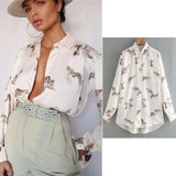 women satin blouse long sleeve zebra print shirts vintage office ladies tops femme chandails za 2021 fashion blusa de mujer ins