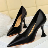 Pu Leather Woman Pumps Kitten Heels Women Office Shoes Fashion Women Heels Comfort Women Shoes Black Heeled Shoes