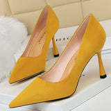 Woman Pumps Suede Women Shoes Fashion Office Shoes Kitten Heels 2021 New High Heels Female Shoes Plus Size 42 43