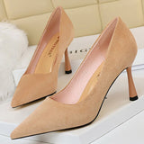 Woman Pumps Suede Women Shoes Fashion Office Shoes Kitten Heels 2021 New High Heels Female Shoes Plus Size 42 43