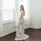 New Lace Maternity Dresses For Photo Shoot Sexy Gown Tulle Pregnancy Maxi Dress For Baby Showers Pregnant Women Photography Prop