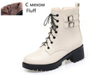 Women Winter Boots Large Size New Natural Wool Warm Women Snow Boots Mid-heel Martin Genuine Leather Women Short Boots