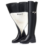 Winter Boots Women Knee High Long Boots Genuine Leather Waterproof Women Thigh High Boots Large size women's boots
