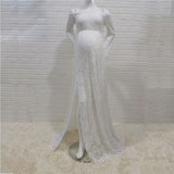 Sexy Shoulderless Maternity Dresses For Photo Shoot Lace Fancy Pregnancy Maxi Gown Baby Shower Pregnant Women Photography Props