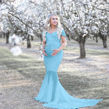 Sexy Off Shoulder Maternity Dresses For Photo Shoot Baby Shower Long Pregnancy Dress Photography Props Pregnant Women Maxi Gown