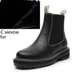 Women's Chelsea Boots Genuine Leather 2022 Autumn Winter Trend Thick-soled Women Ankle Boots All-match Martin Boots Ladies