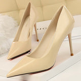 RAROVE, Valentine's Day gift Fashion Woman Pumps Patent Leather High Heels Stiletto Heels Occupation OL Office Shoes Sexy Heels Plus Size 43