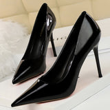 RAROVE, Valentine's Day gift Fashion Woman Pumps Patent Leather High Heels Stiletto Heels Occupation OL Office Shoes Sexy Heels Plus Size 43