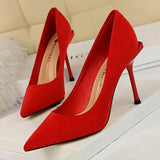 Rarove Fashion Women Pumps Suede Women Office Shoes High Heels Shoes Designer Women Heels Shoes Female Stiletto 10 Cm