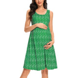 Rarove Women's Floral Short Sleeve Loose Maternity Dresses Pregnancy Clothes Summer Casual Soft Waist Pleated Print Knee Length Dress