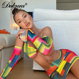 Tie Dye Printed Chain Halter Hollow Out Mini Dress With Gloves Lace Up Bodycon Sexy Streetwear Party Women 2022 Autumn