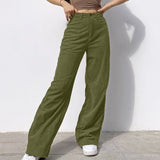 Rarove New Spring Fashion Jeans Women Pants Solid Mid Waisted Wide Leg Pants Straight  Casual Baggy Trousers Jean Femme