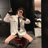 White Shirt Girl Student Korean Fashion Long Sleeve Women Blouse Chiffon Summer Loose Cool Womens Tops And Blouses Shirts 2022