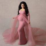 Maternity Dresses For Baby Showers  Shoot  Women Summer Elastic Long Robe Grossesse Vestidos Elegant Tulle Full