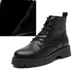 Women Martin Boots Genuine Leather 2022 New Autumn Fashion Women Short Boots British Style Thick-soled Women's Motorcycle Boots