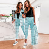 Women Blazer And Guard Pants Sets Two Pieces OL Double Breasted Plaid Jacket Formal Suit Pleated Trousers Spring Autumn Winter
