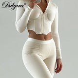 Ribbed Women 2 Pieces Long Sleeve Hoodie Corset Crop Top Leggings Set Patchwork Tracksuit Active Wear 2022 Autumn Outfit