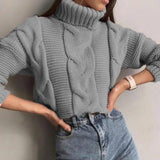 Autumn Turtleneck Pullover Sweaters Winter Short Sweater Women Knitted Casual Soft Jumper Fashion Long Sleeve Tops Femme