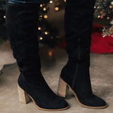 Rarove Christmas Gift New Women Boots Lace Up Sexy High Heels Women Shoes Lace Up Winter Knee-High Boots Warm Size 35-43 2022 Fashion Boots