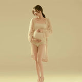 Knit Maternity Photography Coat Jumpsuit For Baby Shower Sexy Pregnancy Shooting Bodysuit Cute Pregnant Women Clothes Photo Prop