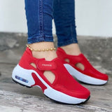 Christmas Gift 2022 Women Fashion Vulcanized Sneakers Platform Solid Color Flats Ladies Shoes Casual Breathable Wedges Ladies Walking Sneakers
