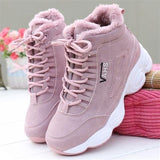 Christmas Gift Autumn Winter New Super-fire Women's Sneakers Thick-soled Shoes Women's Plush Warm High-top Woman Shoes Platform Sneakers