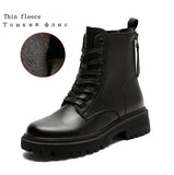 Martin Boots Women Genuine Leather 2022 Autumn Winter New Women Boots Thick-soled Student Casual women&#39;s boots