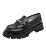 Rarove Female Loafers Flat Platform Women Shoes Size35-40 Casual Slip-on Round Toe Solid Black Ladies Shoes For Women