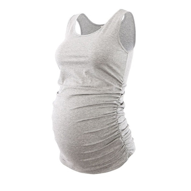 Pregnancy Maternity Tank Tops Womens Pregnant Sleeveless Side Ruched Casual Maternity Clothes Vest Tops Tee  Sleep Underwear