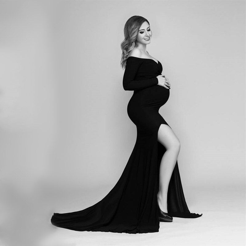 RAROVE, Valentine's Day gift Cotton Baby Shower Long Dress Long Sleeve Stretchy Maternity Dresses For Photo Shoot Pregnant Woman Photography Dress