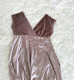 Rarove Satin Silk Baby Shower Long Dresses Velvet Joint Silk Maternity Photo Shoot Dress Short Sleeve Pregnancy Photography Maxi Gown