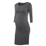 LIU&QU Side Ruched Maternity Dresses Photography 3 quarter Sleeve Bodycon Pregnancy Dress Session Wrap Baby Showers Plus Size