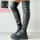 Christmas Gift New Brand Fashion Designer Women Thigh High Boots Platform Chunky Heel Casual Leisure Punk Street Over The Knee Boots