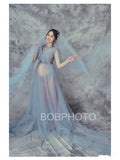 New Sexy Maternity Dresses Tulle Photography Long Pregnancy Dress Mesh Fancy Pregnant Women Maxi Gown For Photo Shoots Prop 2022