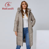 New Women Coat High Collar long Thick Women's Down Jacket Female 2021 Fashion Side Zipper L-4XL Elegant Hood Parka 6079