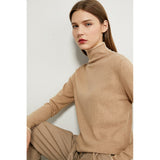 Minimalism Autumn Winter Sweater For Women Causal Spliced Slim Fit Women&#39;s Turtleneck Sweaters Sweaters For Female