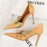 Sexy High Heels Suede Women Pumps Stiletto Party Shoes Women Heels Pointed Toe Hollow Women Sandals Plus Size 43