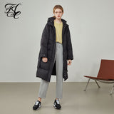 Office Lady Texture Tie Down Jacket Women's 2021 New Winter Black Coat Medium Length Jackets For Women Clothes
