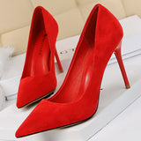 Suede Woman Pumps New High Heels For Women Office Shoes Fashion Stiletto Heels Women Basic Pump Plus Size 42 43