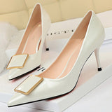Woman Pumps Fashion Office Shoes Pointed Toe Kitten Heels Stiletto 7.5 Cm Ladies Shoes Pumps Female Plus Size 43
