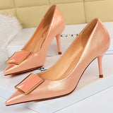 Woman Pumps Fashion Office Shoes Pointed Toe Kitten Heels Stiletto 7.5 Cm Ladies Shoes Pumps Female Plus Size 43