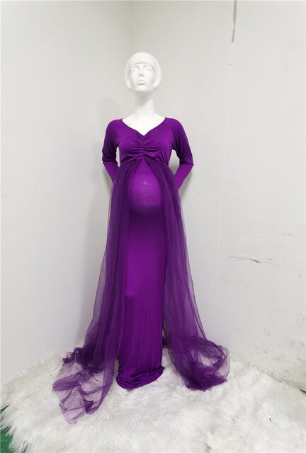 New Maternity Dresses Photography Props Shoulderless Pregnancy Long Dress For Pregnant Women Maxi Gown Baby Showers Photo Shoots