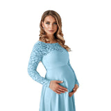 Cute White Maternity Dresses For Baby Shower Party Lace Pregnancy Photo Shoot Maxi Gown Elegence Pregnant Women Photography Prop