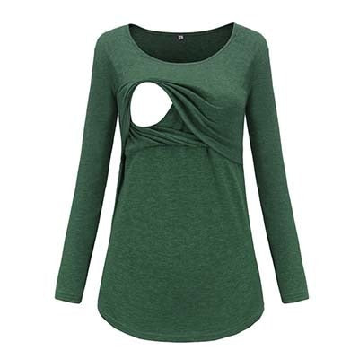 Pregnancy Blouse Maternity Clothes Breastfeeding Top Mama Tops O neck Pregnant Clothes for Women Top Long Sleeve Shirt