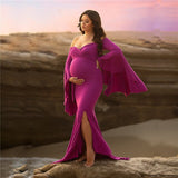Mercerized Cotton Sexy Maternity Photography Dresses V Neck Pregnancy Shoot Dress Long Women Maxi Maternity Gown Photo Props