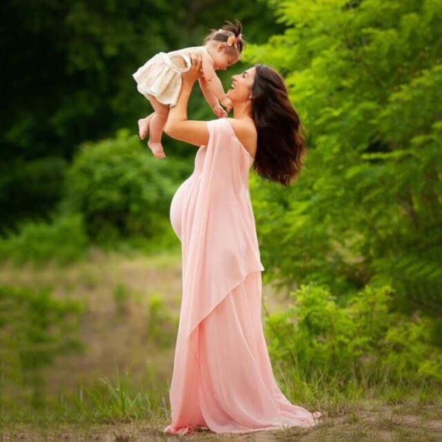 Maternity Photography Props Pregnancy Dress Photo Shooting Off Shoulder Pregnant Shawl Fluttering Dresses For Women Maxi Gown