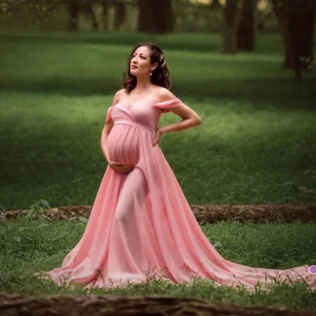 Maternity Dresses For Photo Shoot Women Pregnants Sexy Off Shoulders Dresses Maxi Photography Props Maternity Pregnancy Dresses