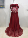 Long Sleeve Maternity Gown Lace Maxi Dress Pregnant Women Clothes Photography Pregnancy Dress Maternity Dresses for Photo Shoot