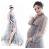 Maternity Photography Props Dresses Long Tulle Perspective Pregnancy Dress Mesh Maxi Gown For Pregnant Women Photo Shooting Sexy